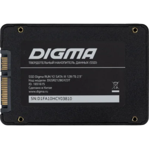 Накопитель SSD Digma SATA-III 128GB DGSR2128GY23T Run Y2 2.5"