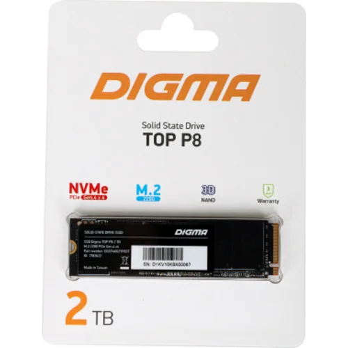 Накопитель SSD Digma PCIe 4.0 x4 2TB DGST4002TP83T Top P8 M.2 2280