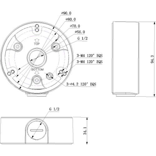 Монтажная коробка для уличных видеокамер DH-PFA135