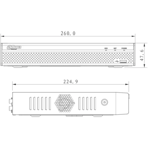 IP Видеорегистратор Dahua DHI-NVR2108-4KS2 8-ми канальный, до 8Мп, до 80Мбит/с, 1HDD до 6Тб, аудио вх./вых., HDMI, VGA, 2 порта USB2.0