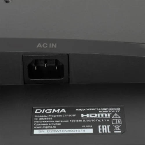 Монитор Digma 27" Progress 27P305F черный IPS LED 16:9 HDMI M/M матовая 300cd 178гр/178гр 1920x1080