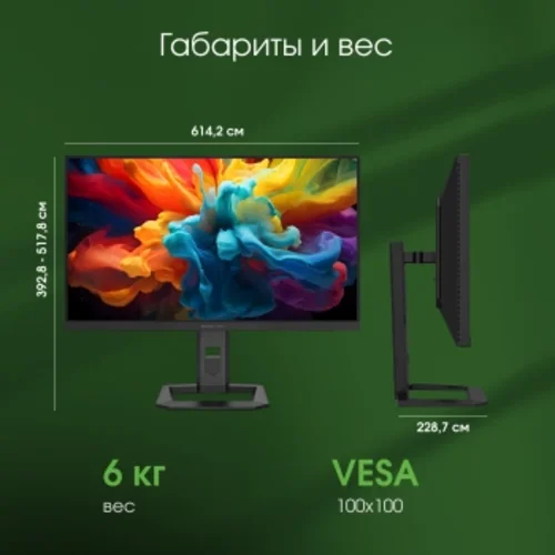 Монитор Digma Pro 27" Action M черный IPS Mini-LED LED 1ms 16:9 HDMI M/M матовая HAS 450cd 178гр/178