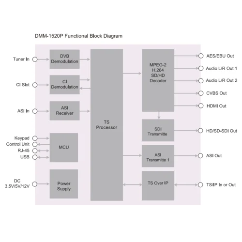 Модуль профессионального IRD приемника PBI DMM-1510P-30T2 для цифровой ГС PBI DMM-1000