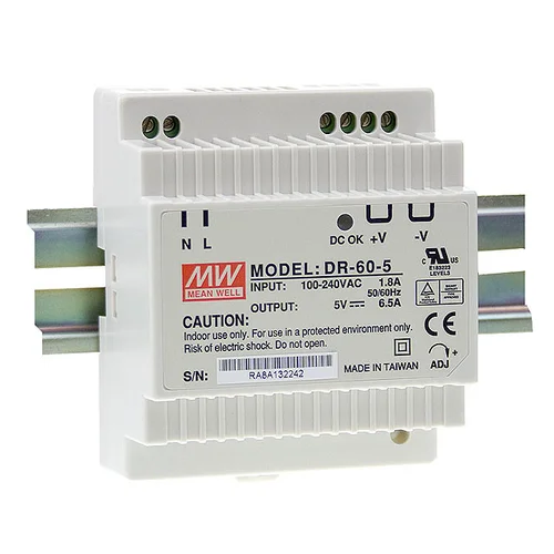 DR-60-5 Блок питания на DIN-рейку, 5В, 6,5А, 60Вт Mean Well