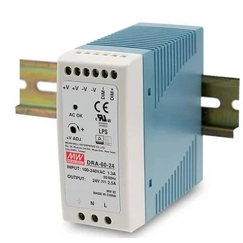 DRA-60-24 Блок питания на DIN-рейку, 24В, 2,5А, 60Вт Mean Well