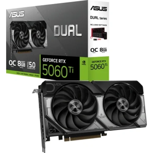 Видеокарта Asus PCI-E 4.0 DUAL-RTX5060TI-O8G NVIDIA GeForce RTX 5060TI 8Gb 128bit GDDR7