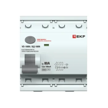 Выключатель дифференциального тока 4п 80А 30мА тип A 6кА ВД-100N электромех. PROxima EKF E1046MA8030