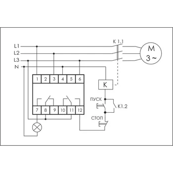 Реле контроля наличия и чередования фаз CKF-318-1 (контроль чередования; слипания фаз; регулировка в