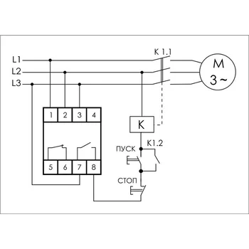 Реле контроля фаз для сетей с изолированной нейтралью CKF-11 (монтаж на DIN-рейке 35мм; регулировка