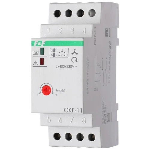 Реле контроля фаз для сетей с изолированной нейтралью CKF-11 (монтаж на DIN-рейке 35мм; регулировка
