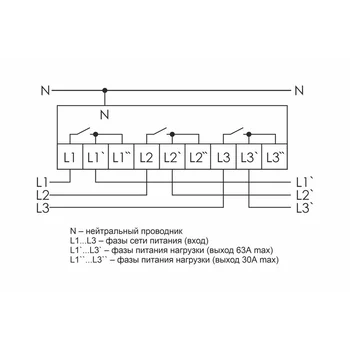 Реле контроля напряжения CP-723 (трехфазное; два режима работы - три однофазных реле или трехфазное