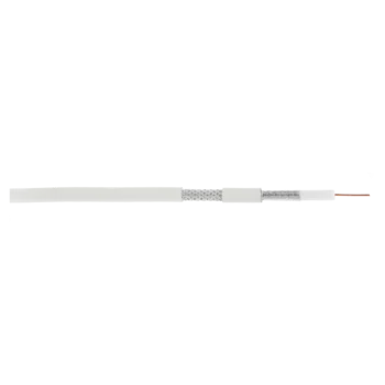 Кабель NETLAN коаксиальный, RG-6 (75 Ом), одножильный, CCS (омедненная сталь), внутренний, PVC нг(A), белый, 305м