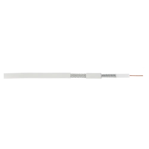 Кабель NETLAN коаксиальный, RG-6 (75 Ом), одножильный, CCS (омедненная сталь), внутренний, PVC нг(A), белый, 305м
