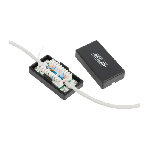 Кабельный соединитель NETLAN IDC-IDC, Кат.5e (Класс D), 100МГц, KRONE, T568A/B, неэкранированный, черный, уп-ка 10шт.