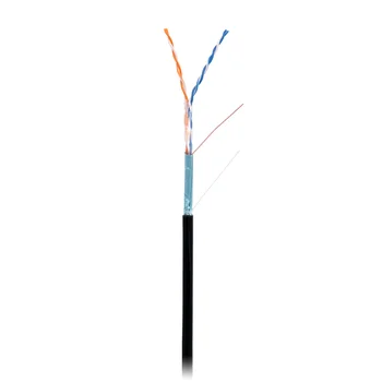 Кабель NETLAN F/UTP 2 пары, Кат.5 (Класс D), 100МГц, одножильный, BC (чистая медь), внешний, PE до -40C, черный, 305м
