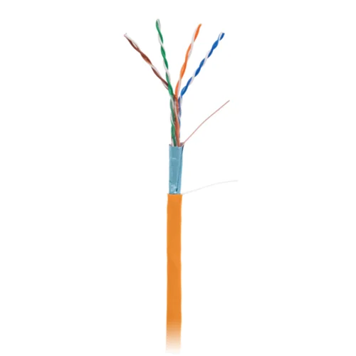 Кабель NETLAN F/UTP 4 пары, Кат.5e (Класс D), 100МГц, одножильный, BC (чистая медь), внутренний, LSZH нг(B)-HF, оранжевый, 305м