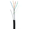 Кабель NETLAN F/UTP 4 пары, Кат.5e (Класс D), 100МГц, одножильный, BC (чистая медь), внешний, PE до -40C, с одножильным тросом, черный, 305м