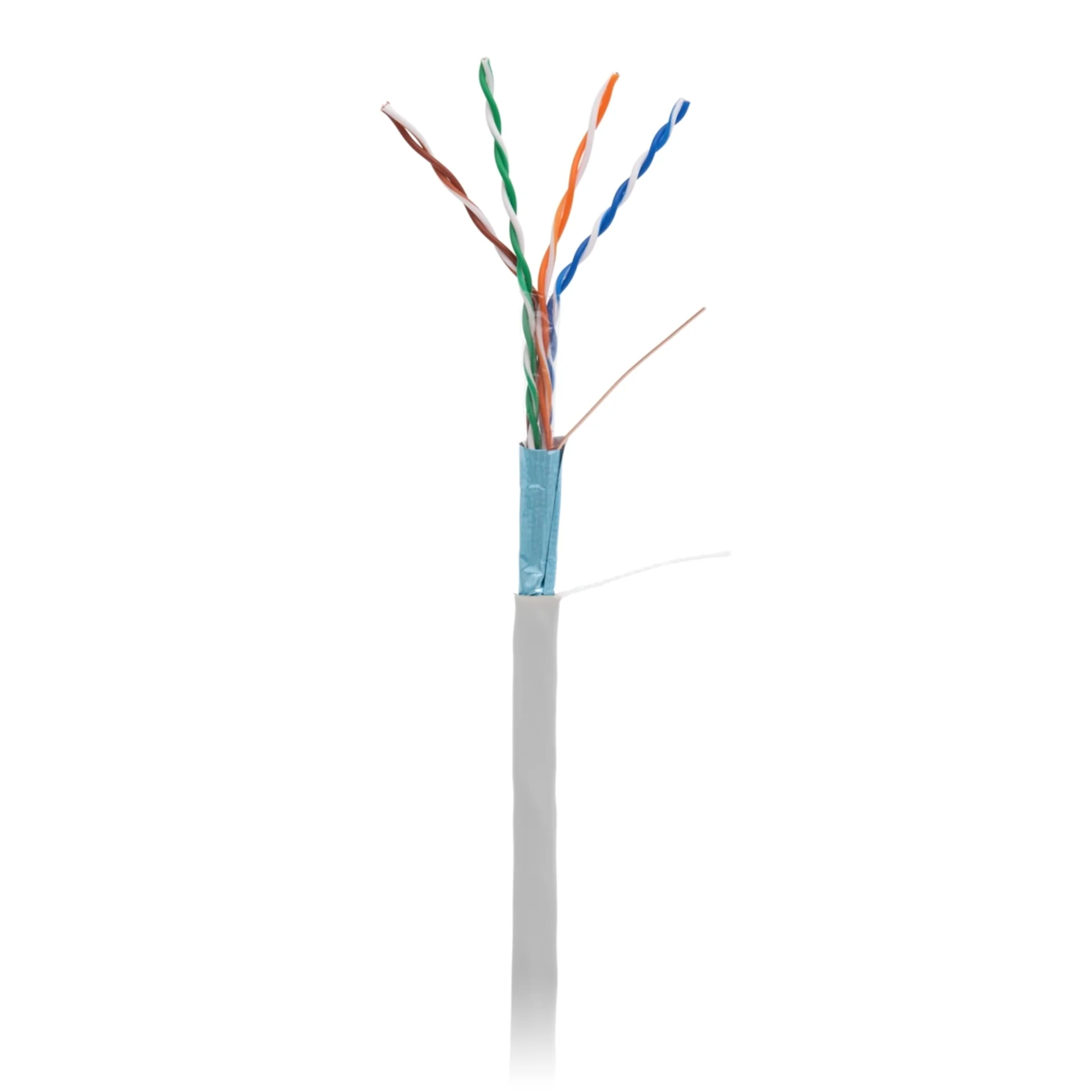 Кабель NETLAN F/UTP 4 пары, Кат.5e (Класс D), 100МГц, одножильный, BC (чистая медь), внутренний, PVC нг(B), серый, 305м