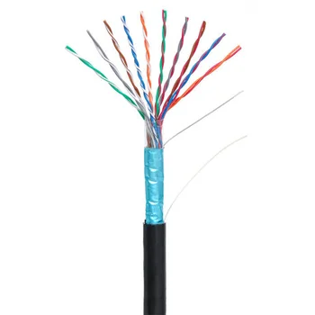 Кабель NETLAN F/UTP 10 пар, Кат.5 (Класс D), 100МГц, одножильный, BC (чистая медь), внешний, PE до -40C, черный, 305м