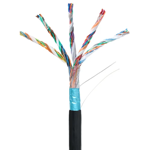 Кабель NETLAN F/UTP 25 пар, Кат.5 (Класс D), 100МГц, одножильный, BC (чистая медь), внешний, PE до -40C, черный, 305м