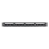 Коммутационная панель NETLAN 19", 1U, 24 порта, Кат.5e (Класс D), 100МГц, RJ45/8P8C, 110/KRONE, T568A/B, неэкранированная, черная