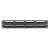Коммутационная панель NETLAN 19", 2U, 48 портов, Кат.5e (Класс D), 100МГц, RJ45/8P8C, 110/KRONE, T568A/B, неэкранированная, черная