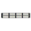 Коммутационная панель NETLAN 19", 2U, 48 портов, Кат.5e (Класс D), 100МГц, RJ45/8P8C, 110/KRONE, T568A/B, неэкранированная, черная