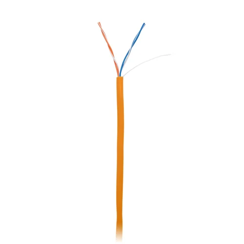 Кабель NETLAN U/UTP 2 пары, Кат.5 (Класс D), 100МГц, одножильный, BC (чистая медь), внутренний, LSZH нг(B)-HF, оранжевый, 305м