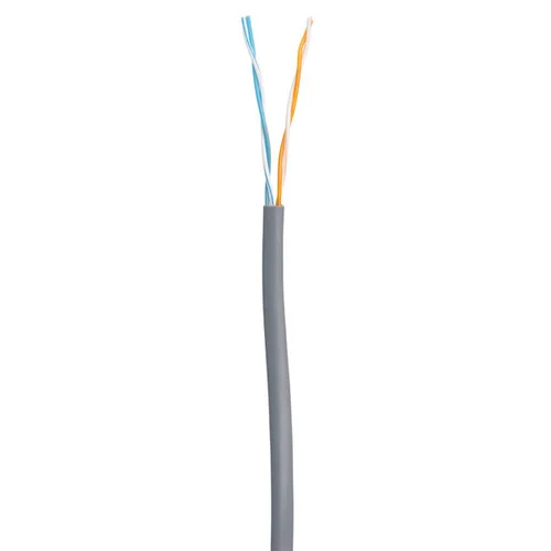 Кабель NETLAN U/UTP 2 пары, Кат.5 (Класс D), 100МГц, одножильный, BC (чистая медь), внутренний, PVC нг(B), серый, 305м