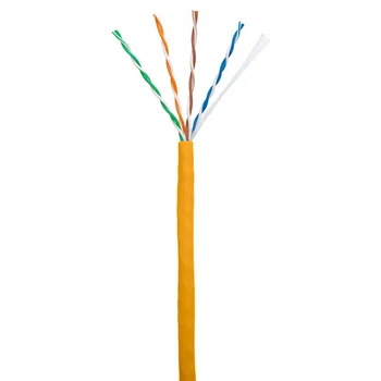 Кабель NETLAN U/UTP 4 пары, Кат.5e (Класс D), 100МГц, одножильный, BC (чистая медь), внутренний, LSZH нг(B)-HF, оранжевый, 305м
