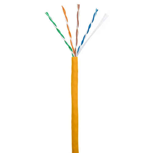 Кабель NETLAN U/UTP 4 пары, Кат.5e (Класс D), 100МГц, одножильный, BC (чистая медь), внутренний, LSZH нг(B)-HF, оранжевый, 305м