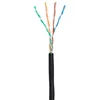 Кабель NETLAN U/UTP 4 пары, Кат.5e (Класс D), 100МГц, одножильный, BC (чистая медь), внешний, PE до -40C, черный, 305м