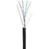Кабель NETLAN U/UTP 4 пары, Кат.5e (Класс D), 100МГц, одножильный, BC (чистая медь), внешний, PE до -40C, с одножильным тросом, черный, 305м