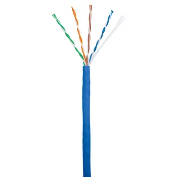 Кабель NETLAN U/UTP 4 пары, Кат.5e (Класс D), 100МГц, одножильный, BC (чистая медь), внутренний, PVC нг(B), синий, 305м