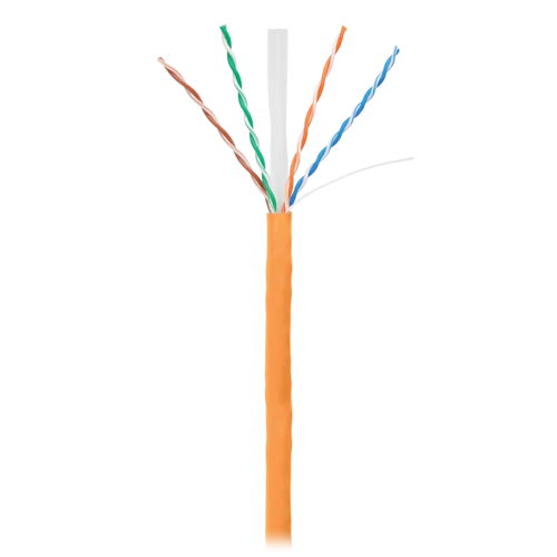 Кабель NETLAN U/UTP 4 пары, Кат.6 (Класс E), 250МГц, одножильный, BC (чистая медь), внутренний, LSZH нг(B)-HF, оранжевый, 305м