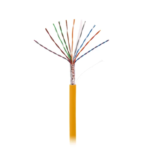 Кабель NETLAN U/UTP 10 пар, Кат.5 (Класс D), 100МГц, одножильный, BC (чистая медь), внутренний, LSZH нг(B)-HF, оранжевый, 305м