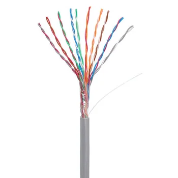 Кабель NETLAN U/UTP 10 пар, Кат.5 (Класс D), 100МГц, одножильный, BC (чистая медь), внутренний, PVC нг(B), серый, 305м