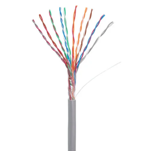 Кабель NETLAN U/UTP 10 пар, Кат.5 (Класс D), 100МГц, одножильный, BC (чистая медь), внутренний, PVC нг(B), серый, 305м