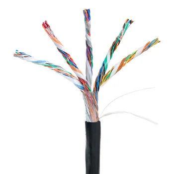 Кабель NETLAN U/UTP 25 пар, Кат.5 (Класс D), 100МГц, одножильный, BC (чистая медь), внешний, PE до -40C, черный, 305м