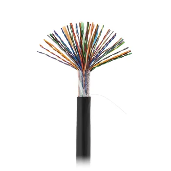 Кабель NETLAN U/UTP 50 пар, Кат.5 (Класс D), 100МГц, одножильный, BC (чистая медь), внешний, PE до -40C, черный, 305м