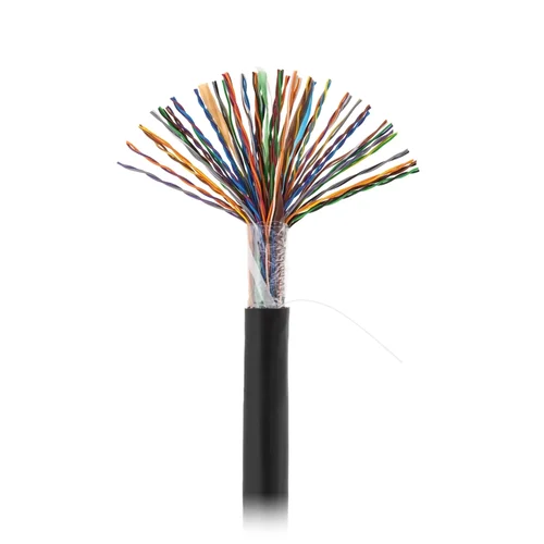 Кабель NETLAN U/UTP 50 пар, Кат.5 (Класс D), 100МГц, одножильный, BC (чистая медь), внешний, PE до -40C, черный, 305м