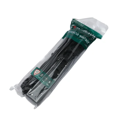 Сетевой фильтр Гарнизон ECL-6-B-1.8, 6р, 10А, 1.8м, ур.защиты 4, черный, пакет