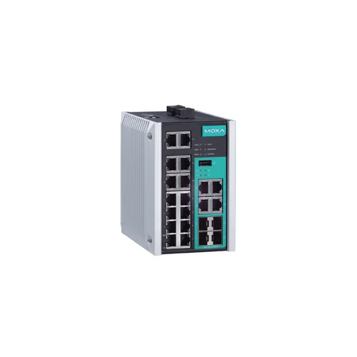 Управляемый коммутатор Gigabit Ethernet c портами 14 x 10/100BaseTX, 4 x 10/100/1000BaseT(X) или 100/1000BaseSFP, с расширенным диапазоном температур