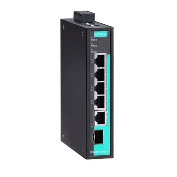 Коммутатор EDS-G205-1GTXSFP-T, 4 x 10/100/1000BaseTX и 1 x Combo Gigabit (10/100/1000BaseTX или 100/1000BaseSFP), с расширенным диапазоном температур