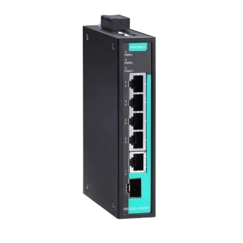 Коммутатор EDS-G205-1GTXSFP-T, 4 x 10/100/1000BaseTX и 1 x Combo Gigabit (10/100/1000BaseTX или 100/1000BaseSFP), с расширенным диапазоном температур
