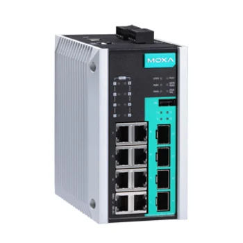 Коммутатор EDS-G512E-8POE-4GSFP, 8 x PoE/PoE+ 10/100/1000BaseT и 4 x 100/1000BaseSFP, MOXA
