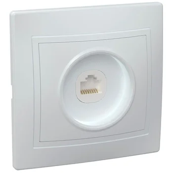 Розетка компьютерная 1-м СП Кварта РК10-КБ IP20 бел. IEK EKK10-K01-DM