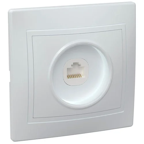 Розетка компьютерная 1-м СП Кварта РК10-КБ IP20 бел. IEK EKK10-K01-DM