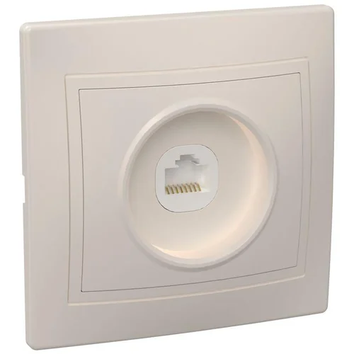 Розетка компьютерная 1-м СП Кварта РК10-ККм IP20 крем. IEK EKK10-K33-DM