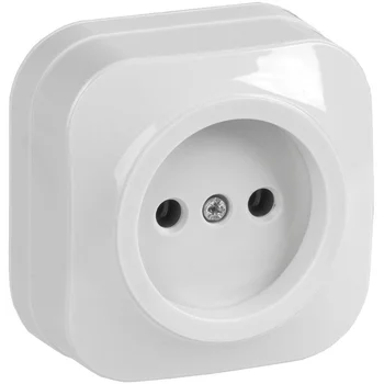 Розетка 1-м ОП GLORY РС20-2-ХБ 10А без заземл. бел. IEK ERH10-K01-10
